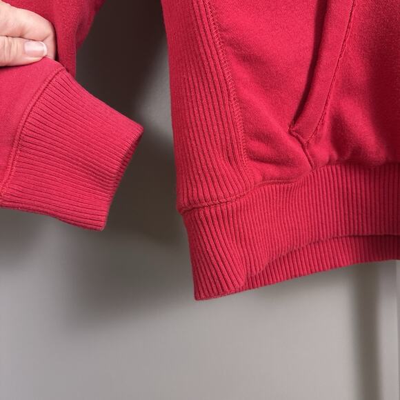 Vintage Y2K Aeropostale Faux Fur Zip Hoodie Juniors Size XL Red Jacket A87 Lined - Picture 9 of 14